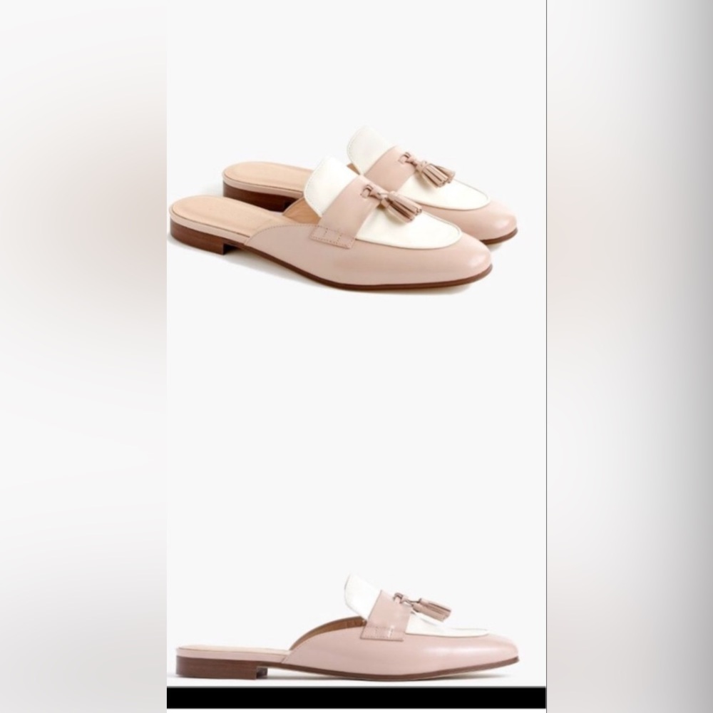 J crew Charlie mules nude and cream tassels size 9.5